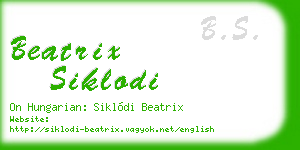 beatrix siklodi business card