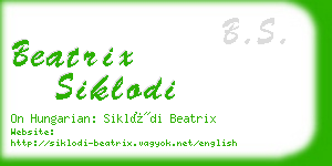 beatrix siklodi business card
